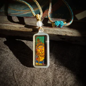 Attract Wealth Abundance Pendant | Yellow Dzambhala Waterproof Agate Talisman