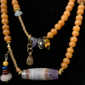 Attract Abundance Luck Energy Necklace | Bodhi Beads & Multi-Gemstone Protection