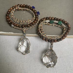 Kailash Energy Essence of Soul Recovery Clear Quartz Pendant with Lapis Lazuli