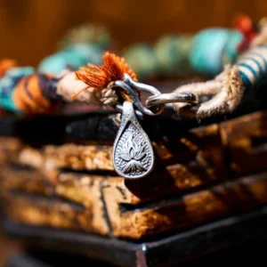 Earthbound Harmony Bracelet | Turquoise, Silk & Silver Talisman for Spiritual Balance