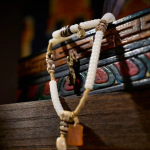 Yak Bone and Agate Success Bracelet | Wealth, Success Serenity Talisman