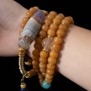 Attract Abundance Luck Energy Necklace | Bodhi Beads & Multi-Gemstone Protection